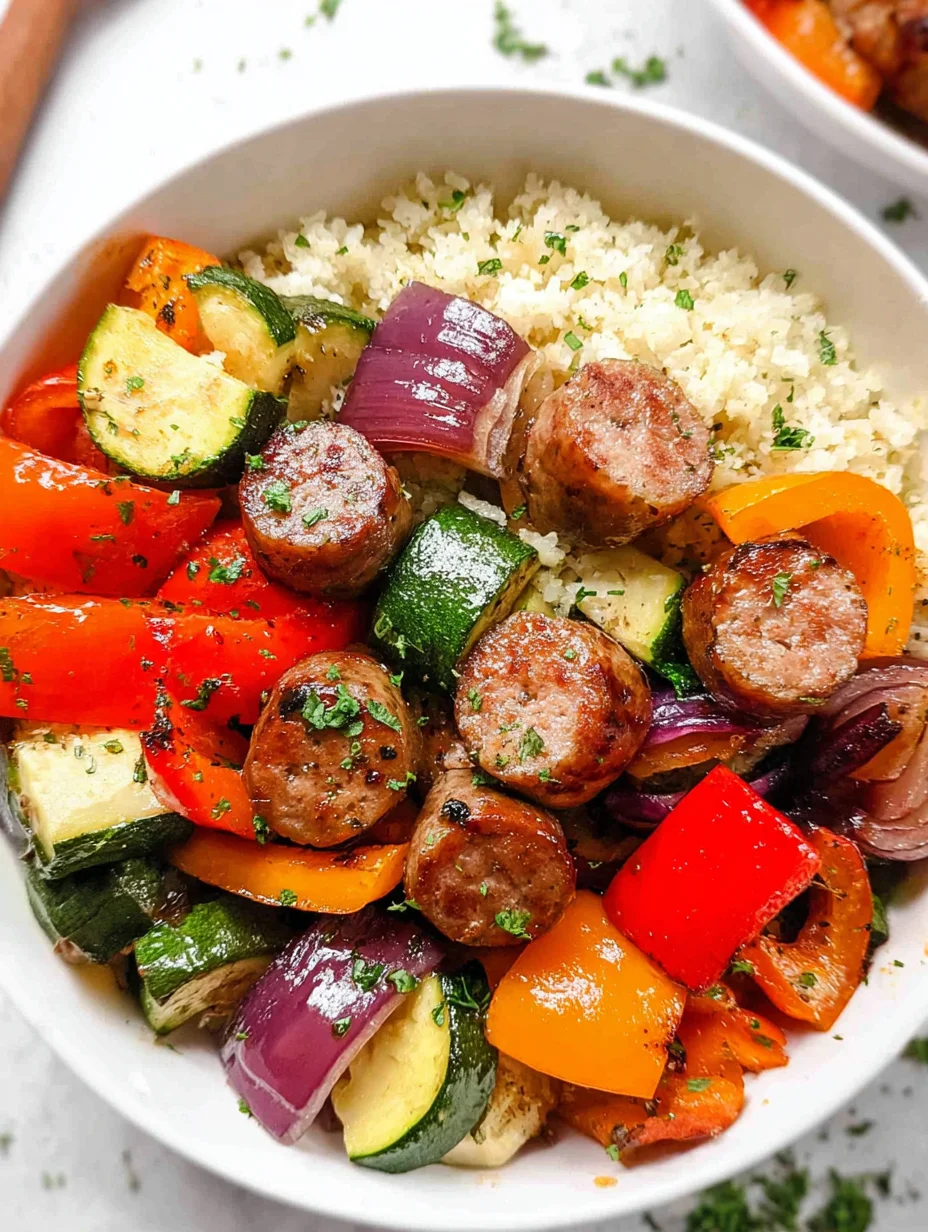 Air Fryer Chicken Sausage and Veggies