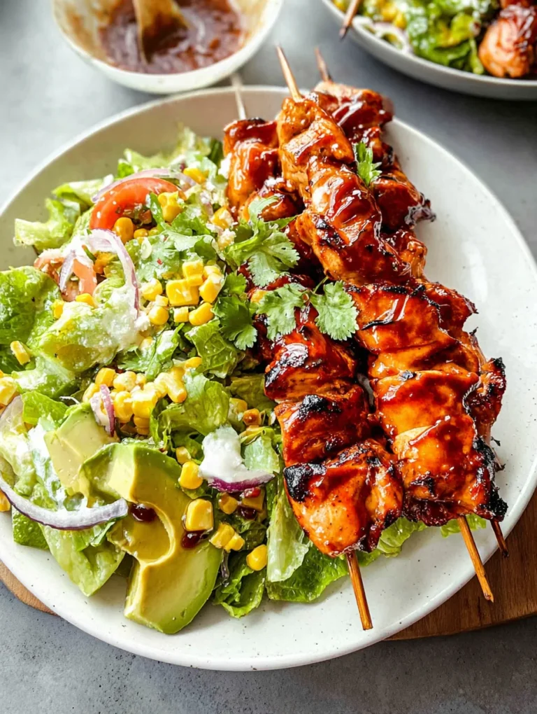 BBQ Chicken Skewer Salad