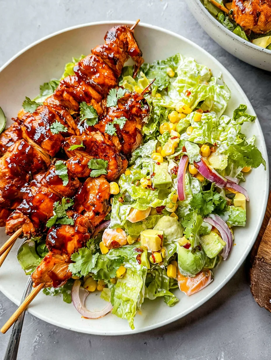 BBQ Chicken Skewer Salad