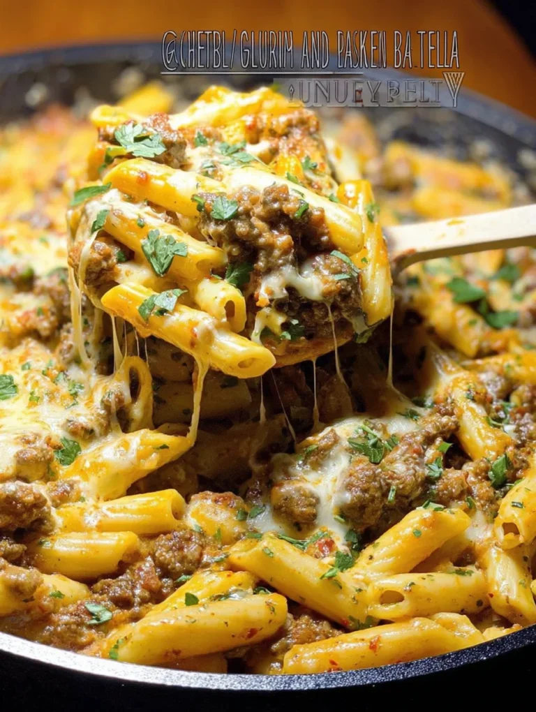 Cheesy Ground Beef Pasta Skillet