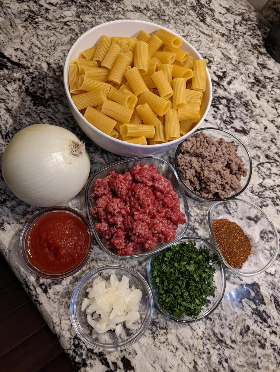 Cheesy Ground Beef Pasta Skillet