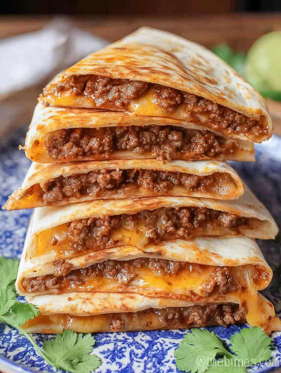 Cheesy Ground Beef Quesadillas
