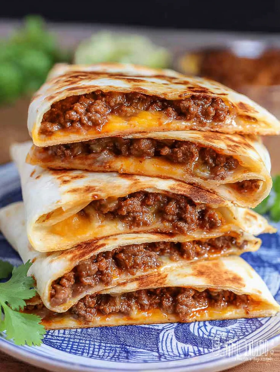Cheesy Ground Beef Quesadillas
