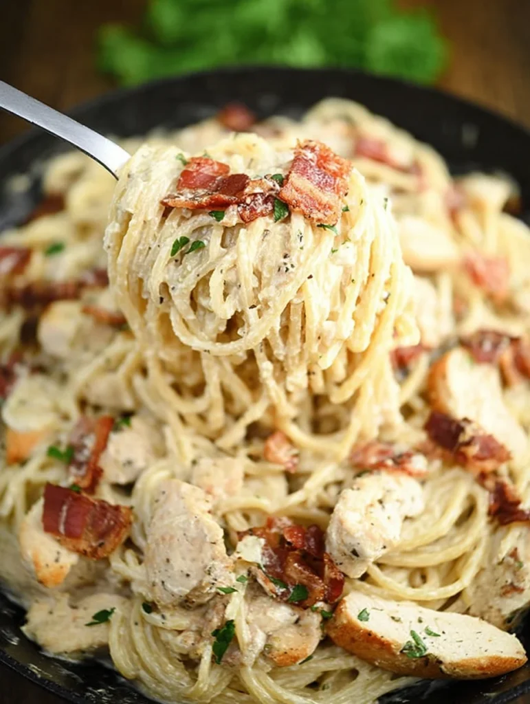 Cream Cheese Bacon Chicken Pasta