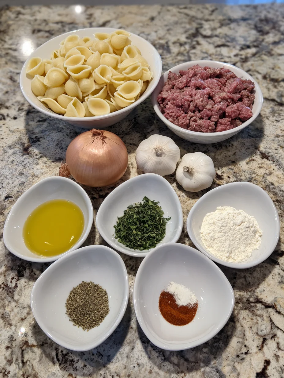 Creamy Beef and Shells