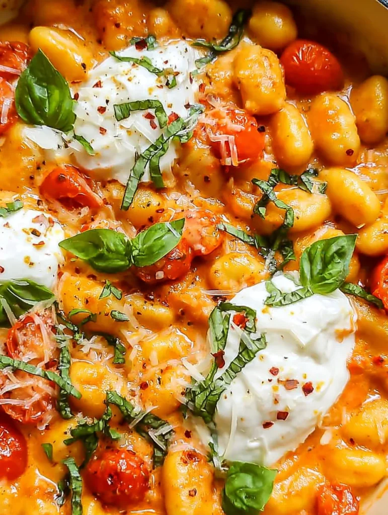 Creamy Tomato Gnocchi with Burrata