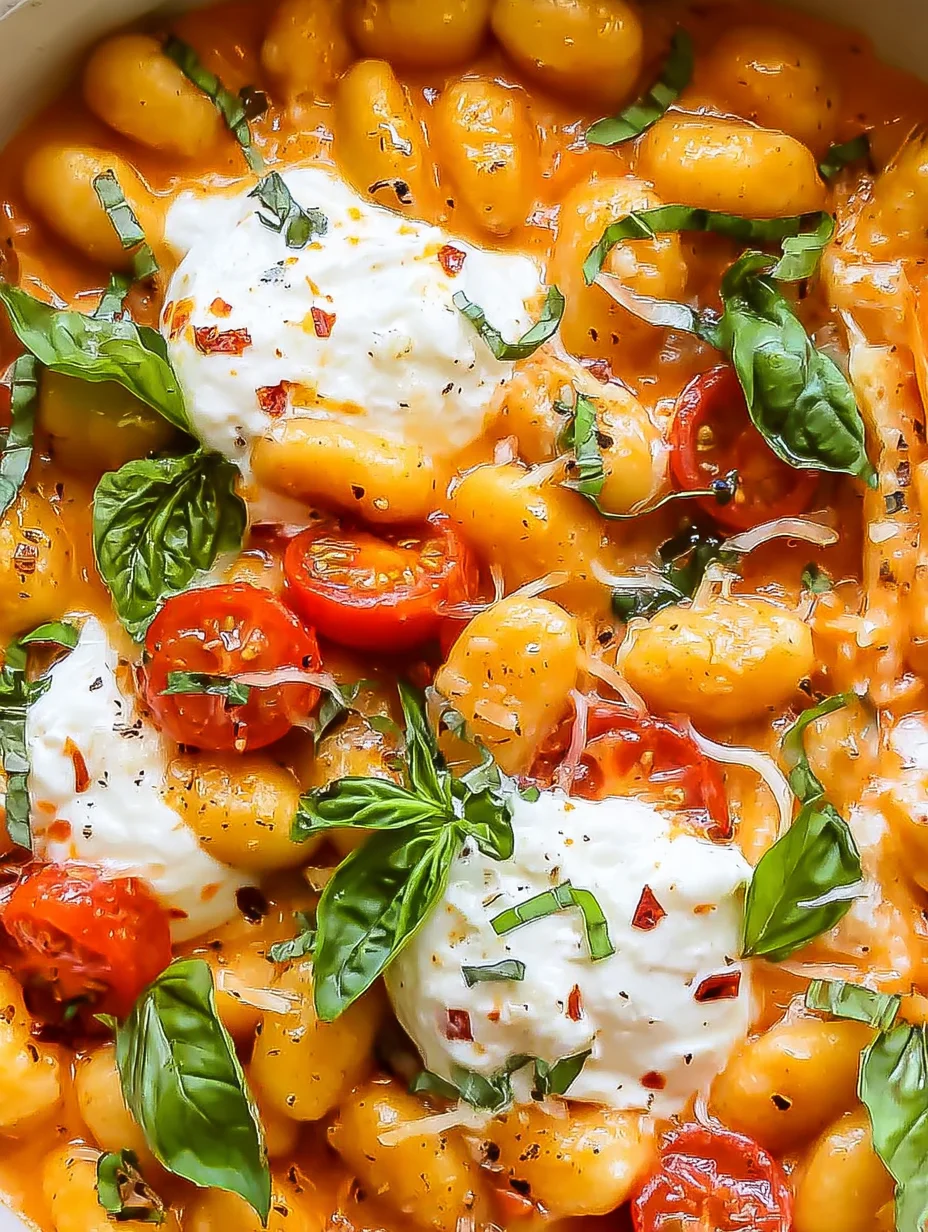 Creamy Tomato Gnocchi with Burrata
