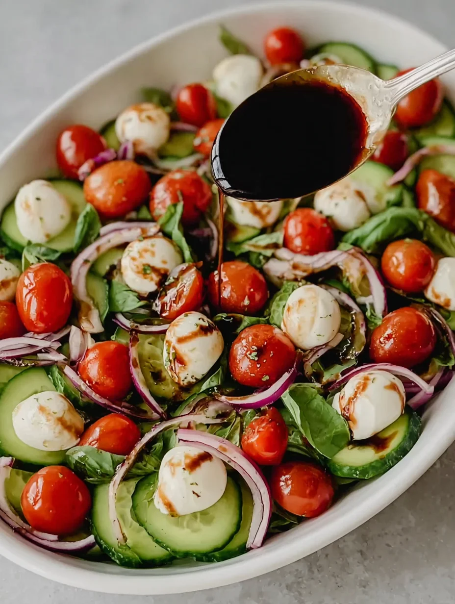 Fresh Cucumber Caprese Salad