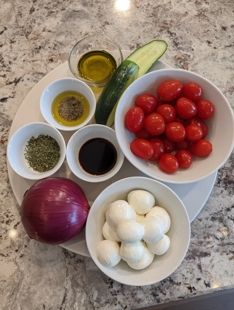 Fresh Cucumber Caprese Salad