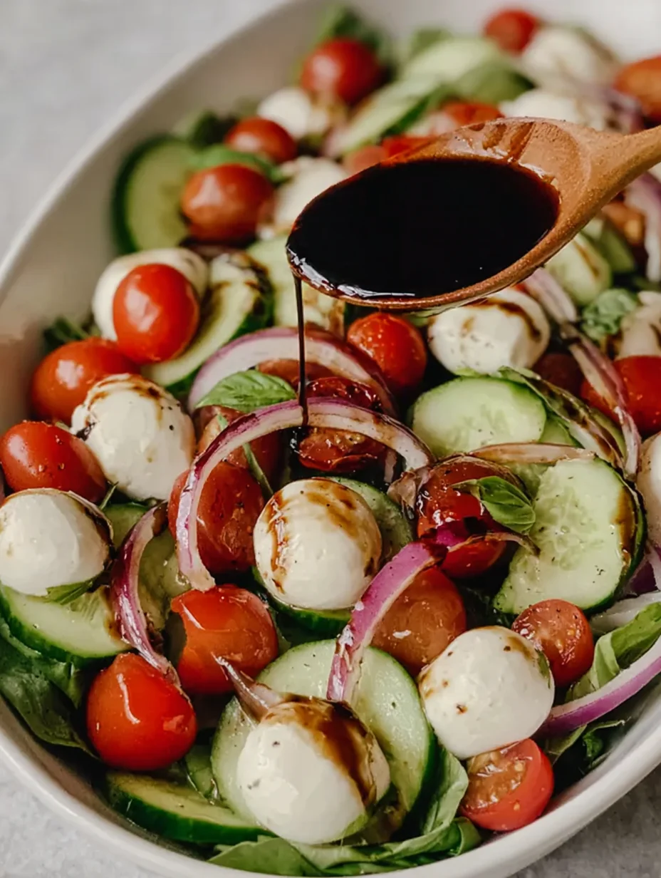 Fresh Cucumber Caprese Salad
