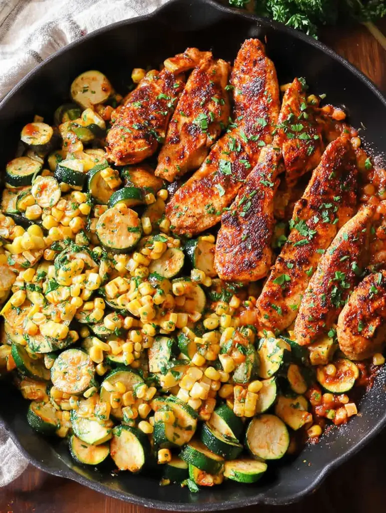 Garlic Butter Chicken with Zucchini and Corn