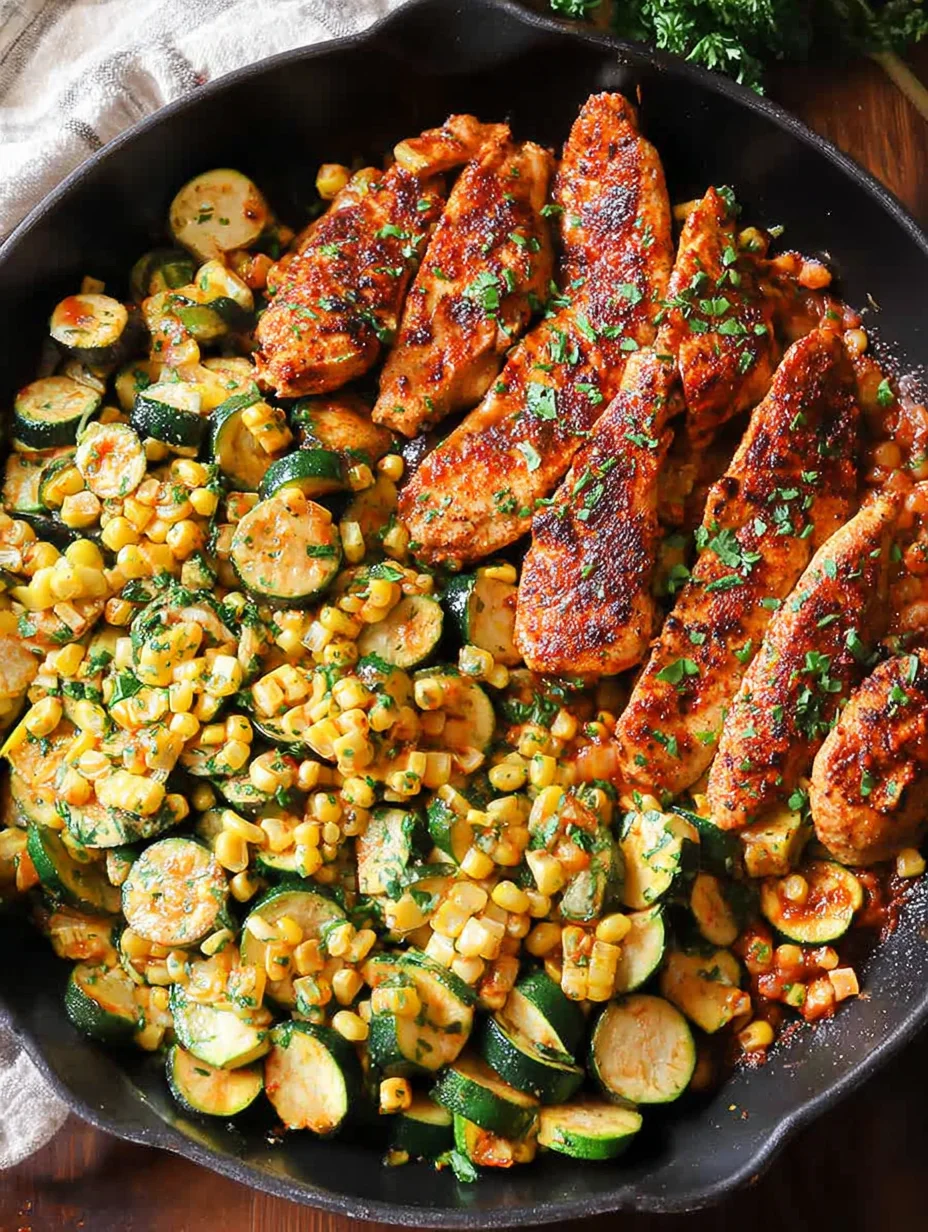 Garlic Butter Chicken with Zucchini and Corn