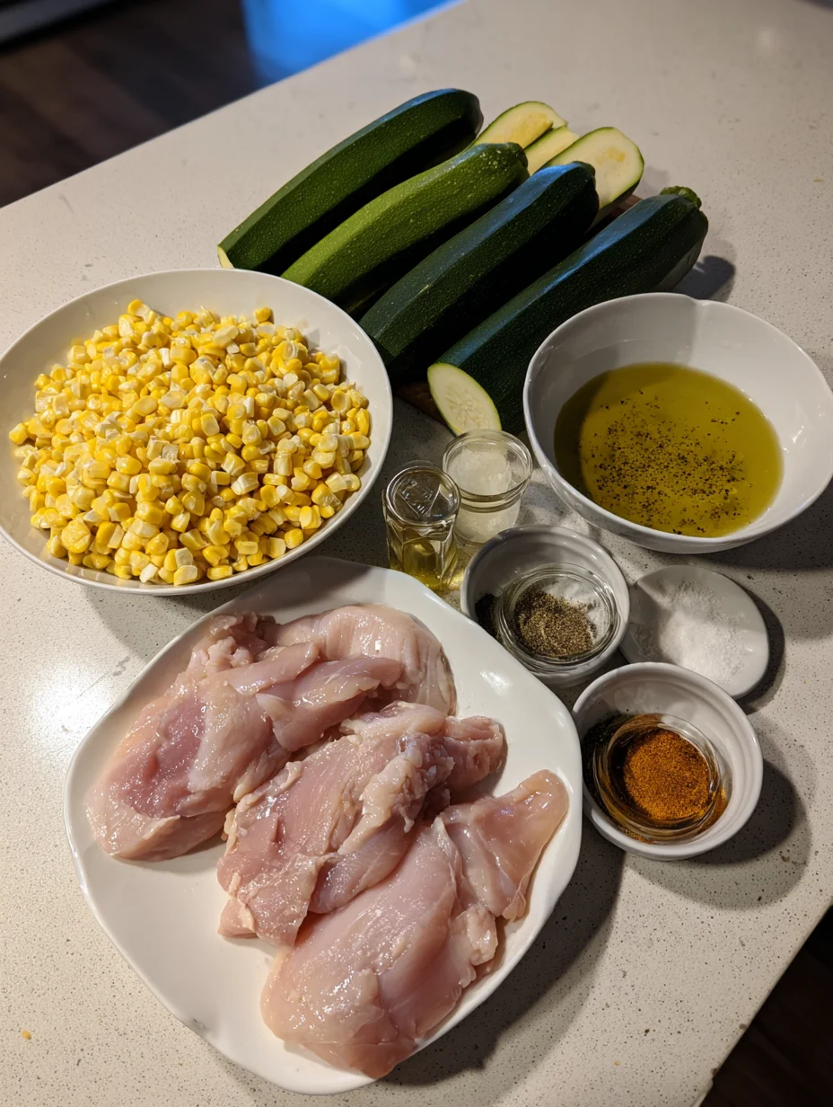 Garlic Butter Chicken with Zucchini and Corn
