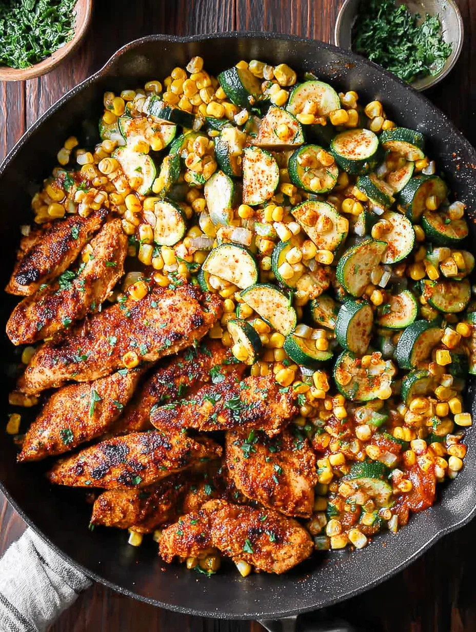 Garlic Butter Chicken with Zucchini and Corn