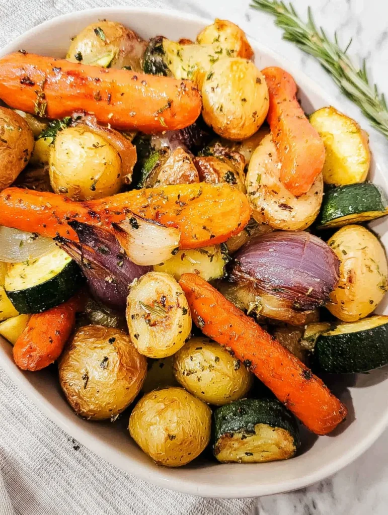 Garlic Herb Roasted Potatoes Carrots and Zucchini