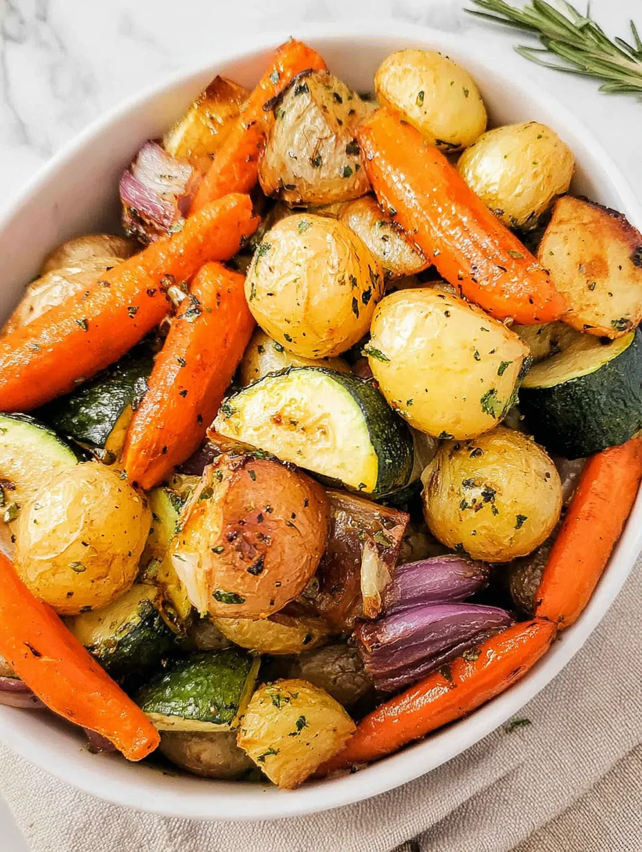 Garlic Herb Roasted Potatoes Carrots and Zucchini