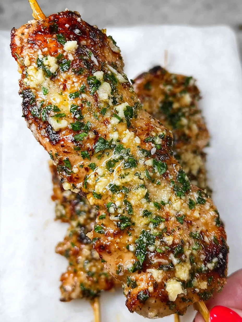 Garlic Parmesan Chicken Skewers