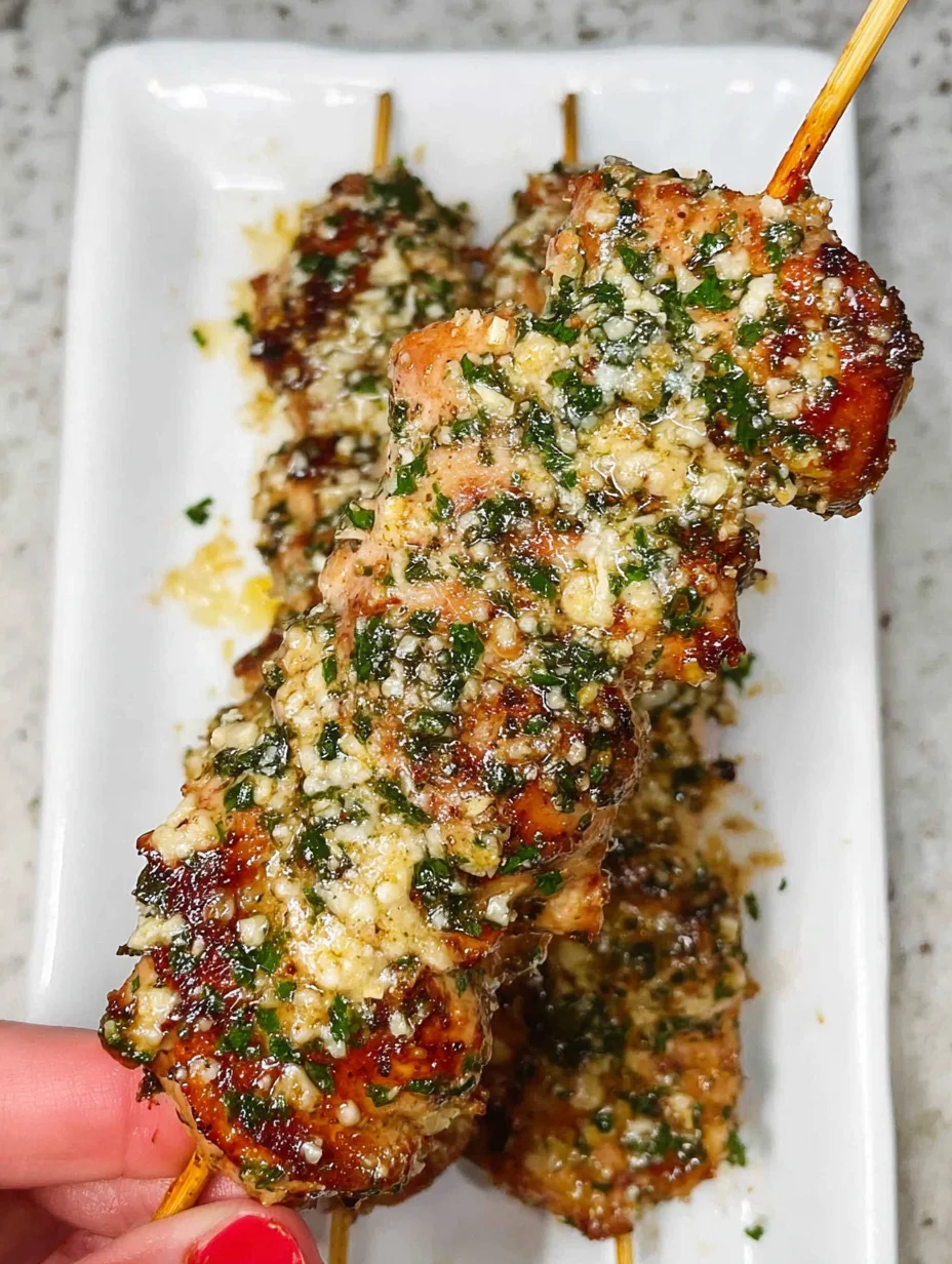 Garlic Parmesan Chicken Skewers