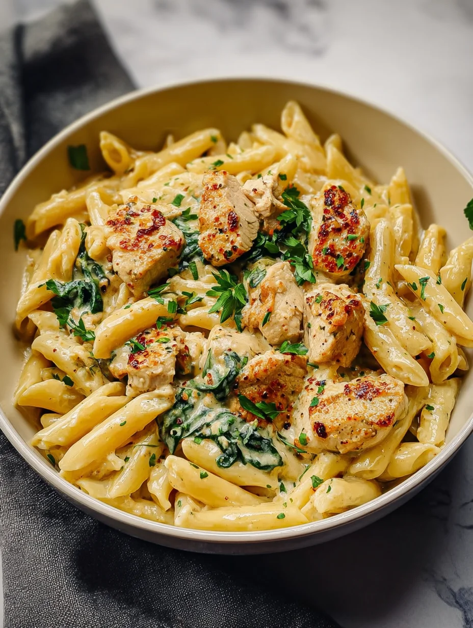 Healthy Garlic Parmesan Chicken Pasta