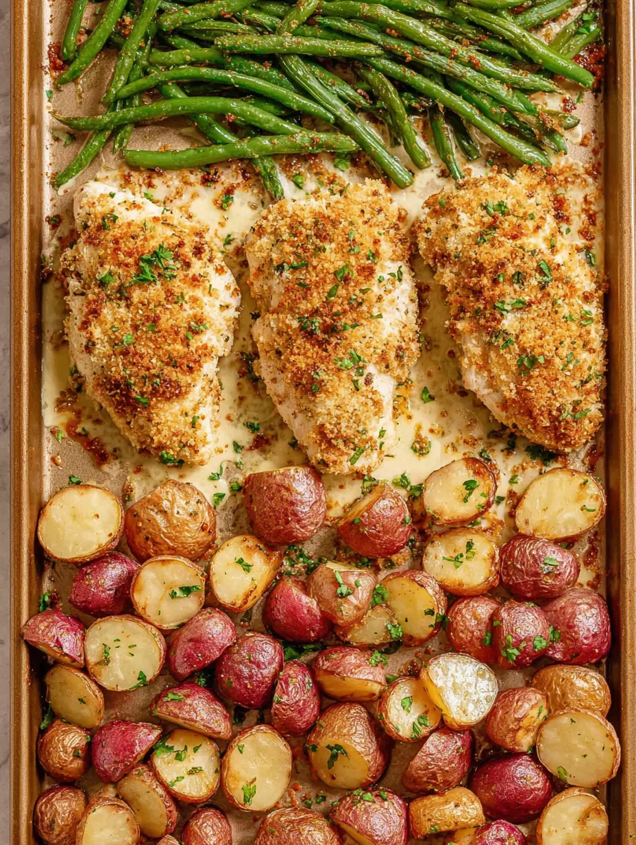 Parmesan Crusted Chicken Sheet Pan Dinner