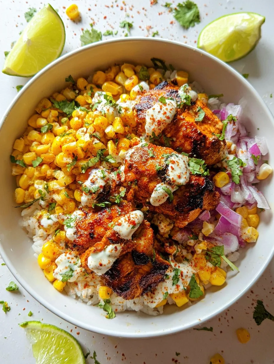 Street Corn Chicken Rice Bowl