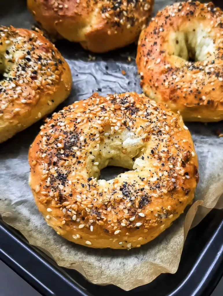 Air Fryer Protein Bagels