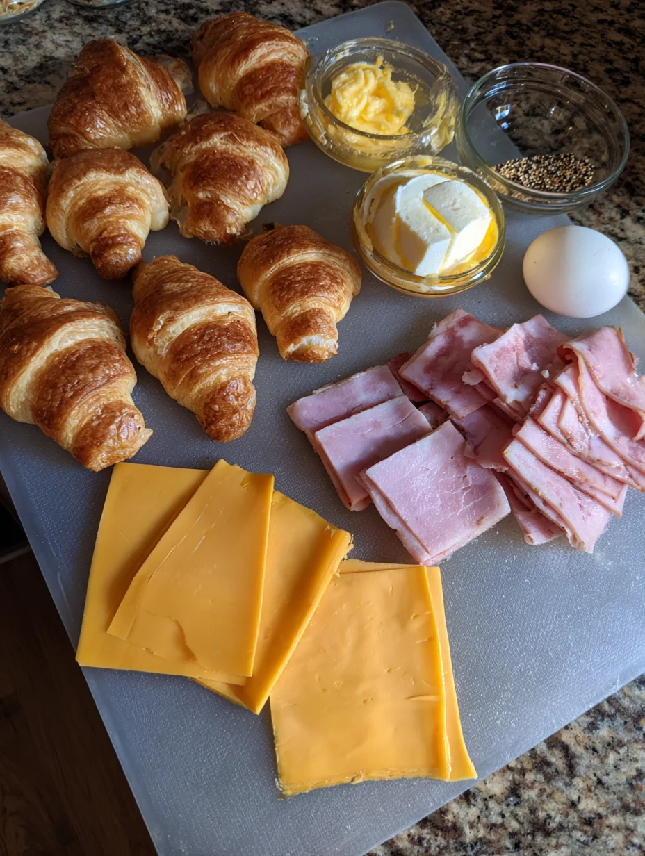 Baked Ham and Cheese Croissants