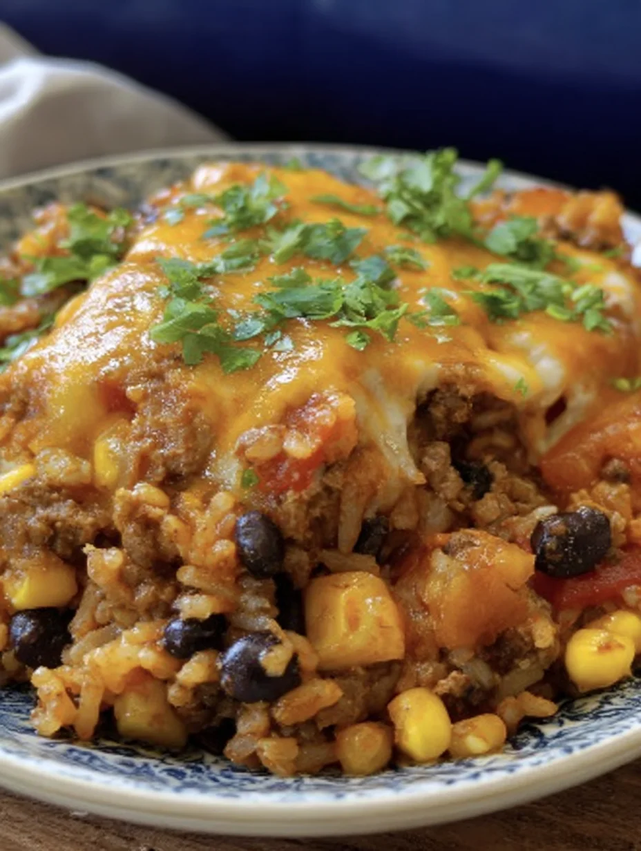 Beef Enchilada Casserole with Rice
