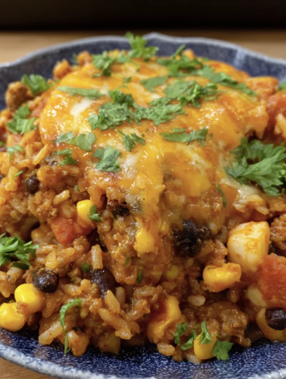 Beef Enchilada Casserole with Rice