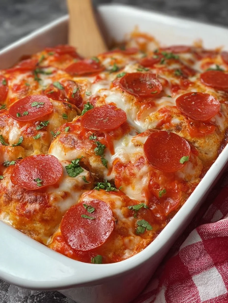 Bubble Up Biscuit Pizza Casserole