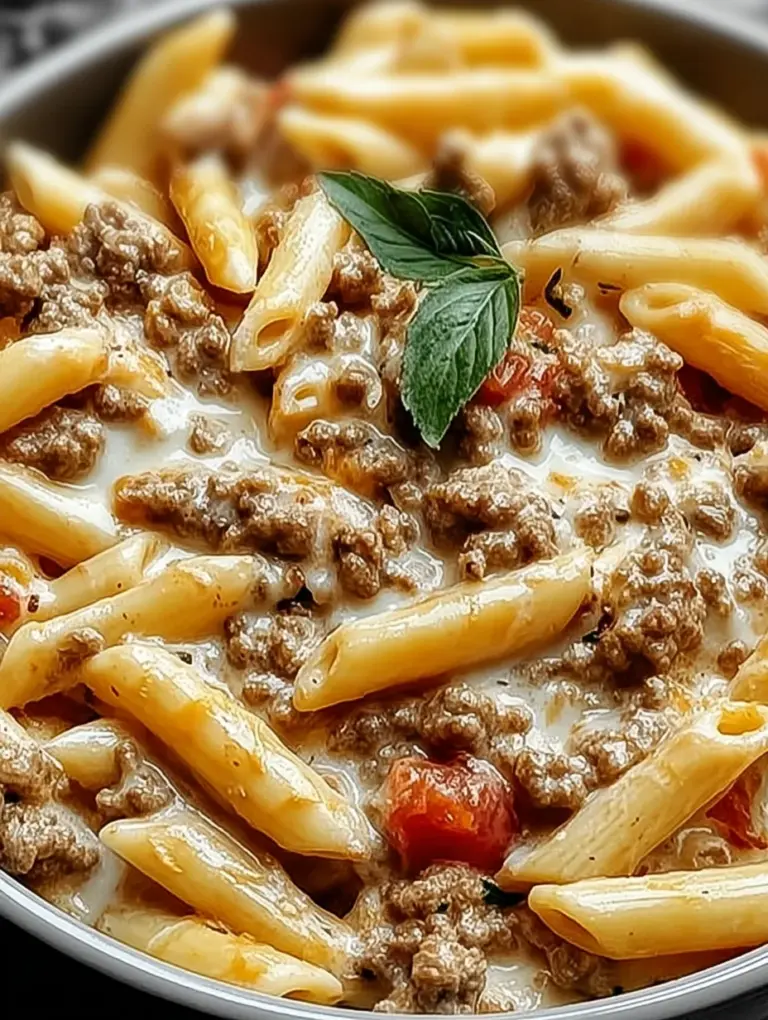 Creamy Rotel Pasta with Ground Beef