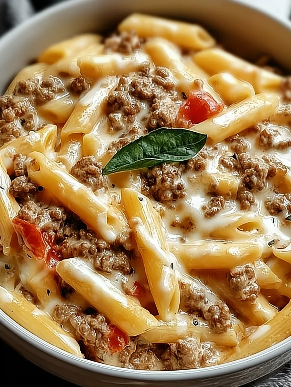 Creamy Rotel Pasta with Ground Beef