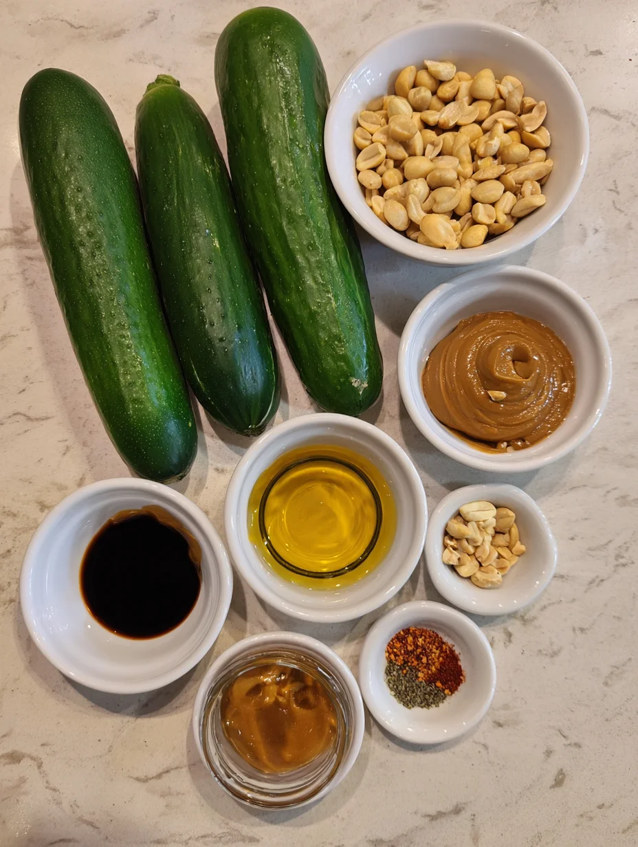 Cucumbers in Spicy Peanut Sauce