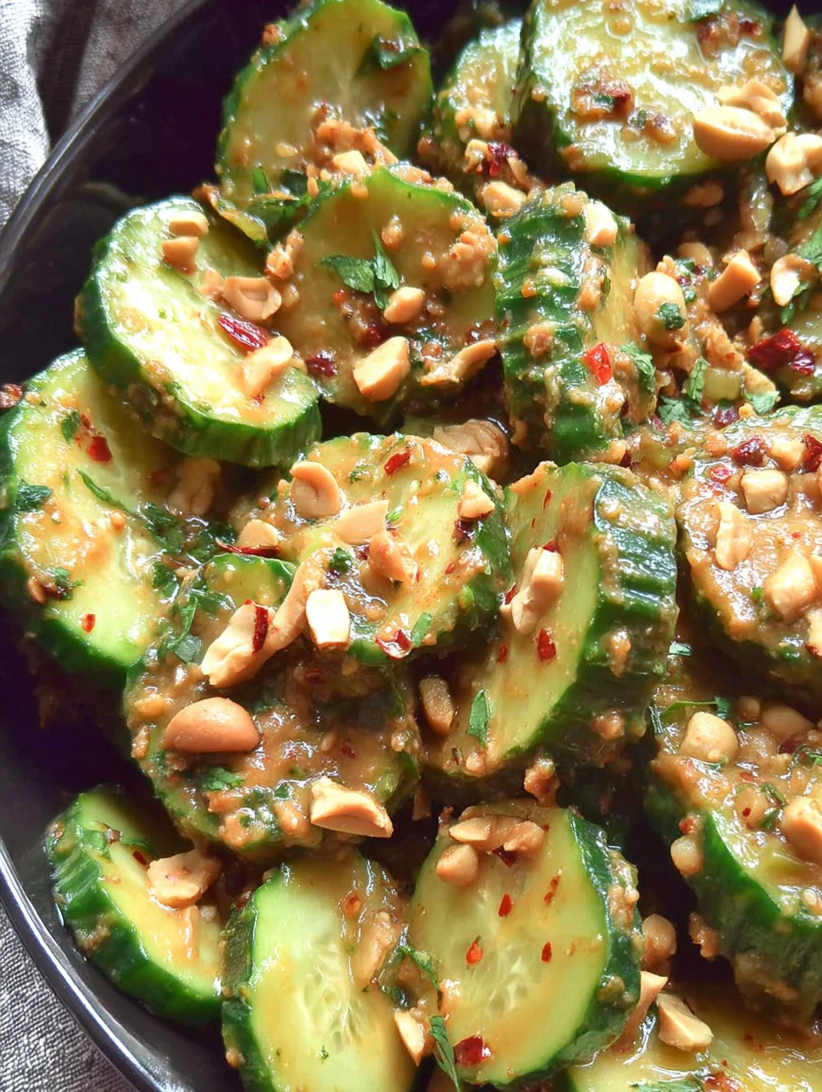 Cucumbers in Spicy Peanut Sauce