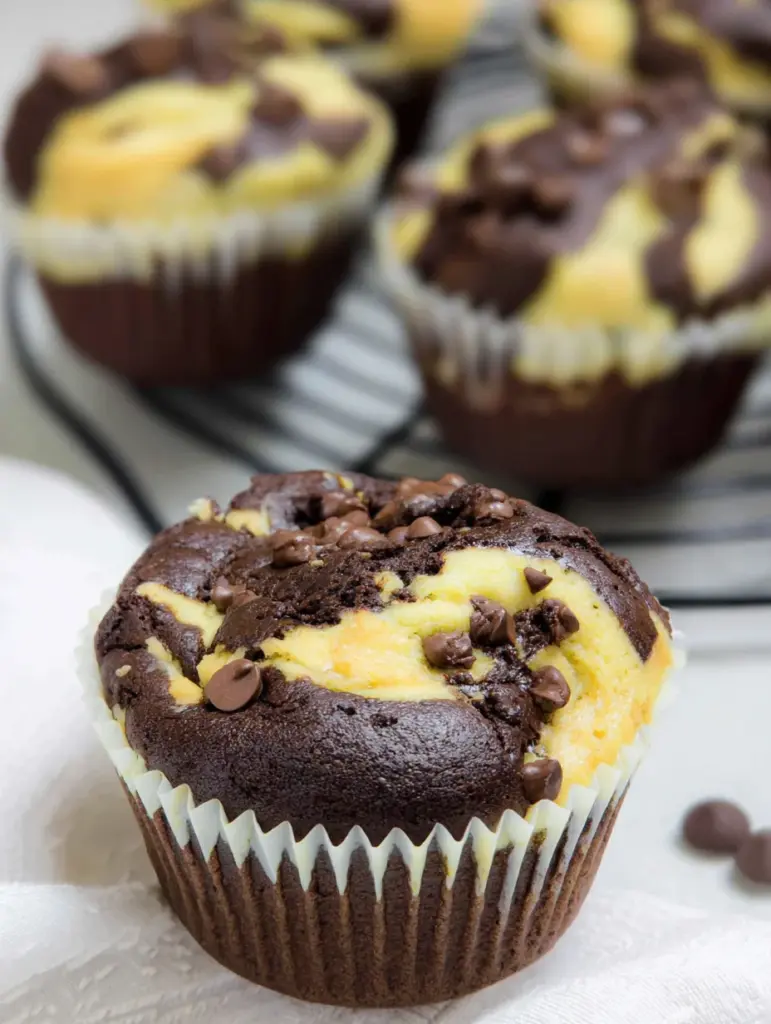 Double Chocolate Cheesecake Muffins