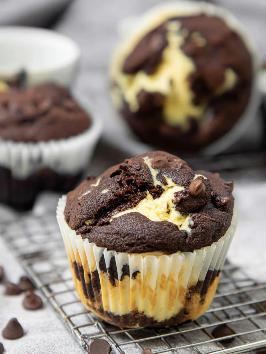 Double Chocolate Cheesecake Muffins