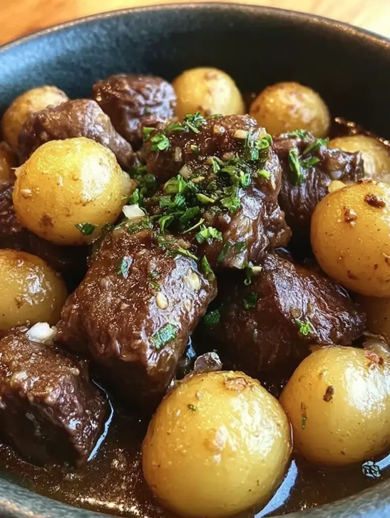Garlic Butter Beef Bites with Potatoes