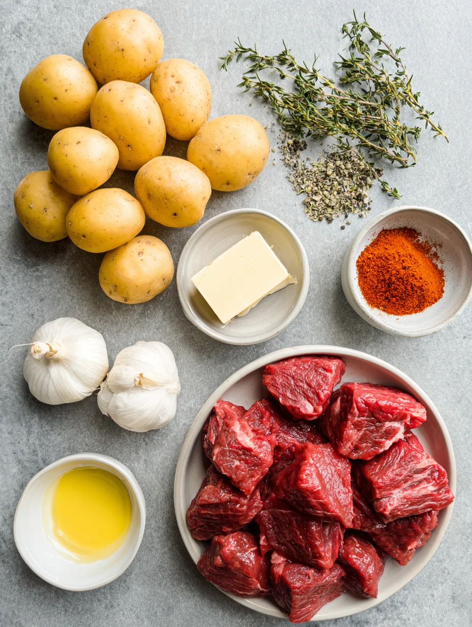 Garlic Butter Beef Bites with Potatoes