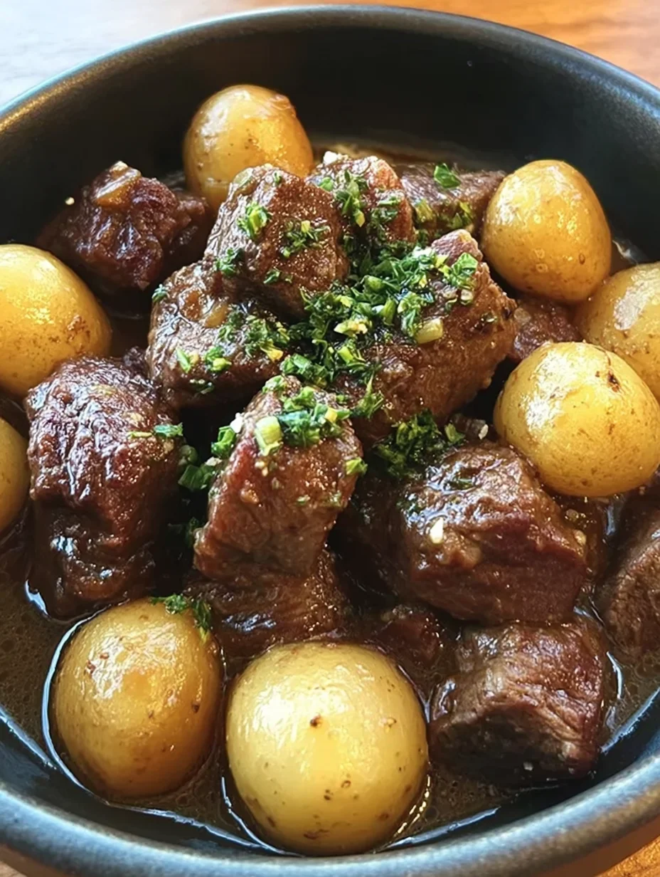 Garlic Butter Beef Bites with Potatoes