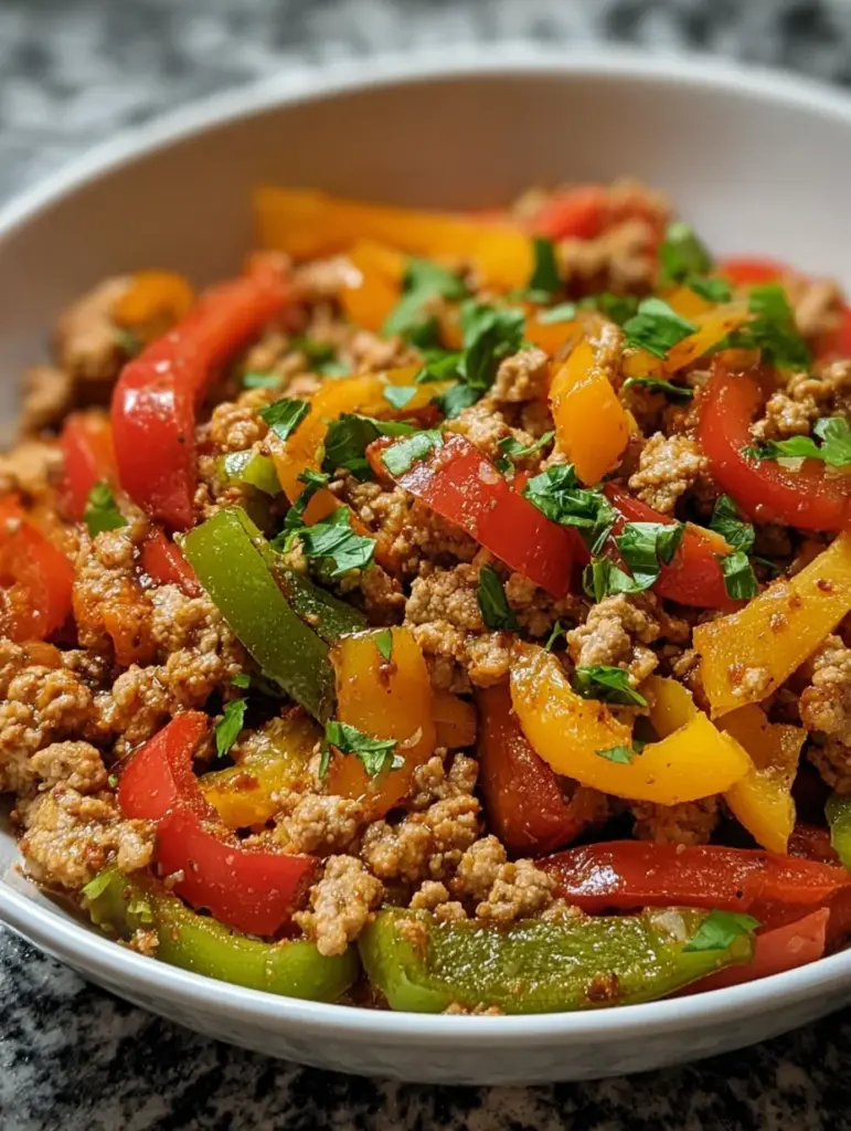 Ground Turkey and Peppers