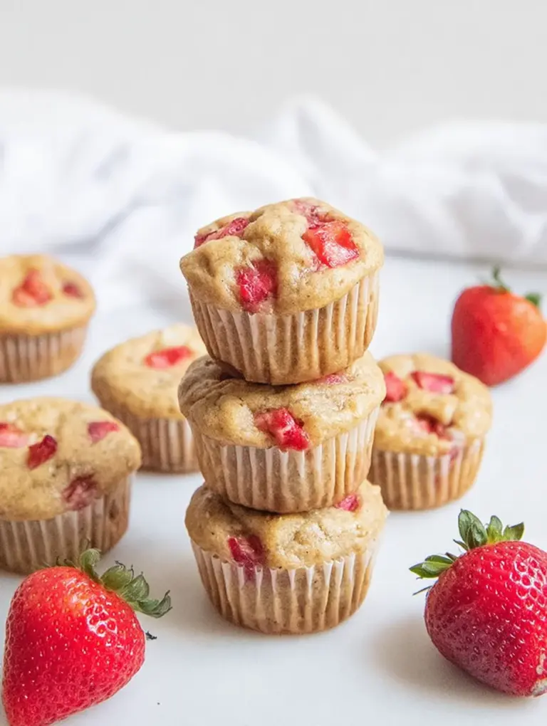 Healthy Strawberry Banana Yogurt Muffins