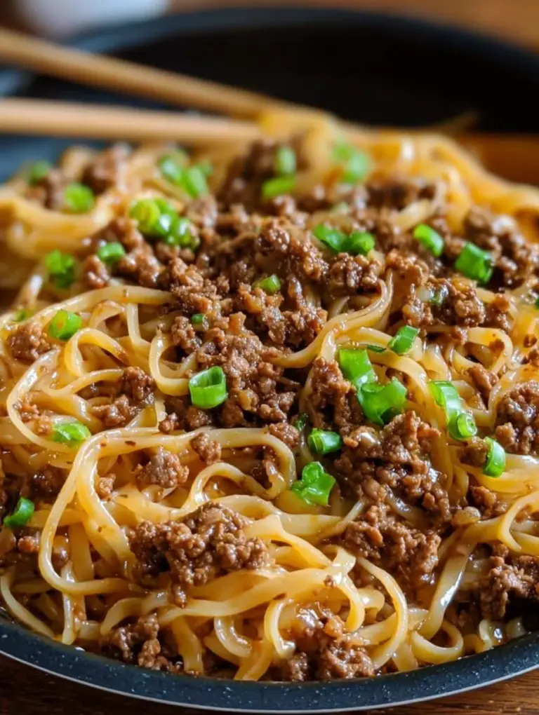 Mongolian Ground Beef Noodles
