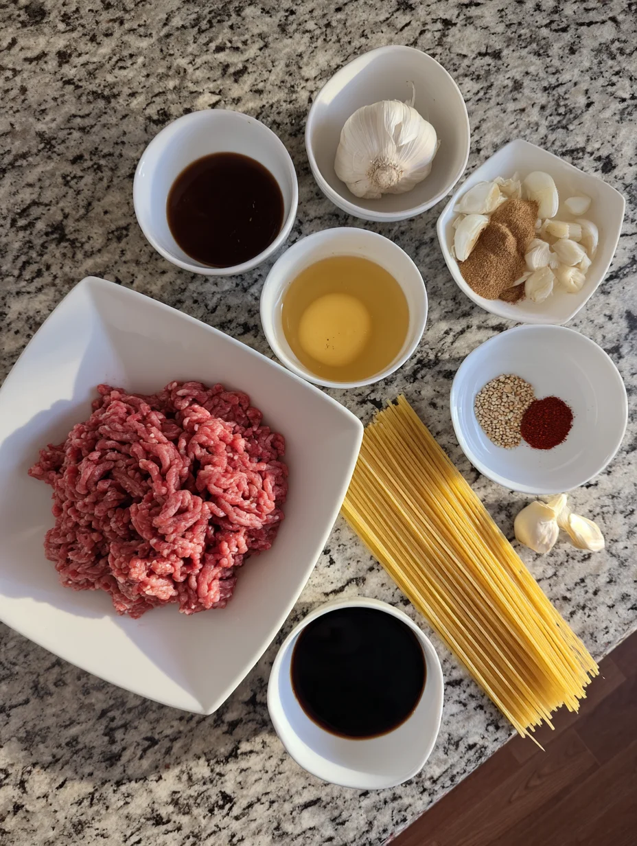 Mongolian Ground Beef Noodles