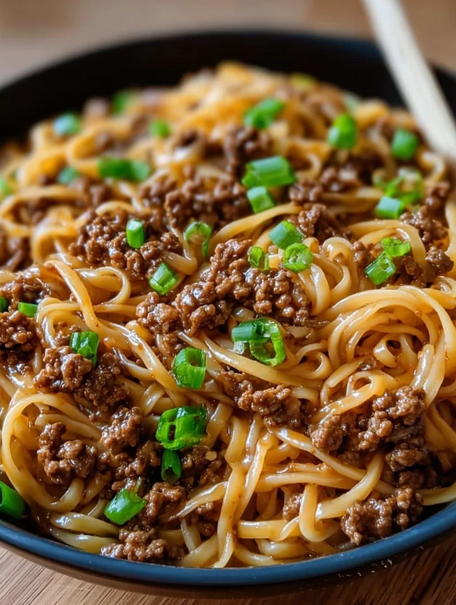 Mongolian Ground Beef Noodles