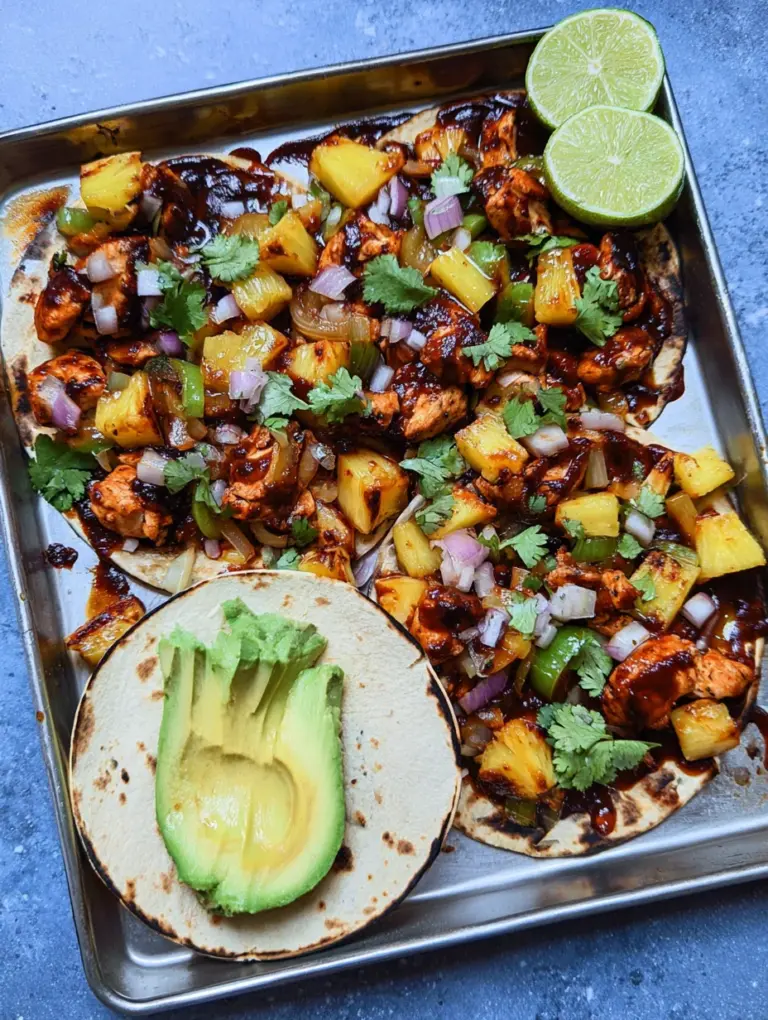 One Pan Chicken & Pineapple Tacos