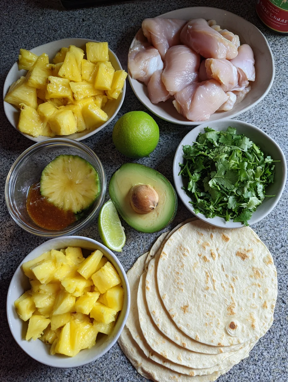 One Pan Chicken & Pineapple Tacos