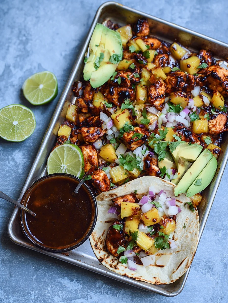 One Pan Chicken & Pineapple Tacos