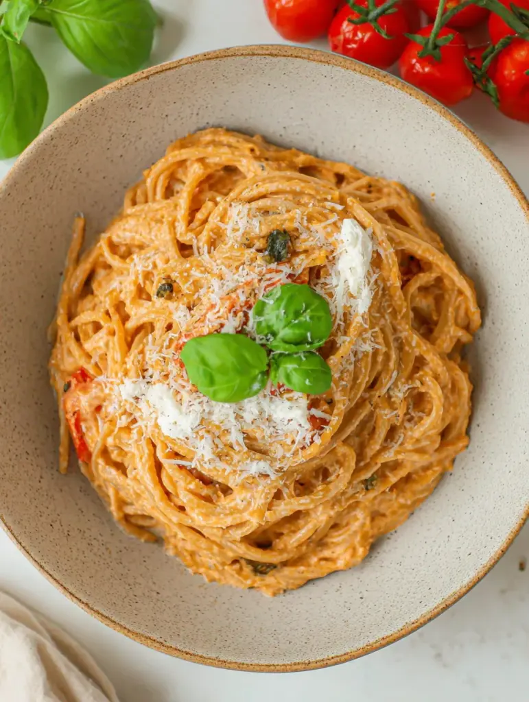 Roasted Tomato and Garlic Ricotta Pasta