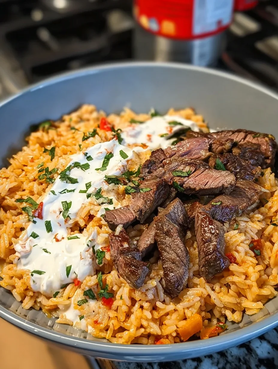 Steak Queso Rice