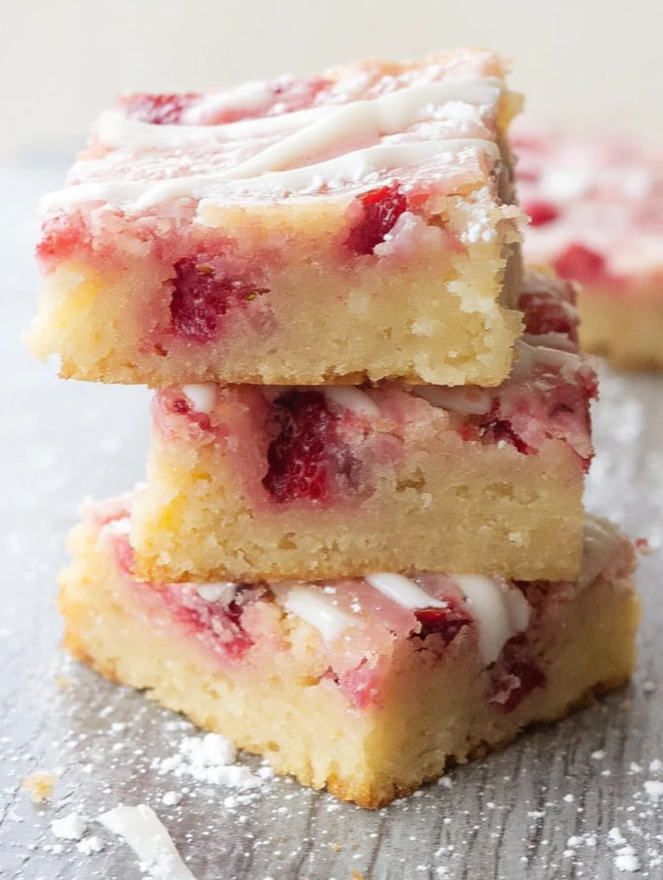 Strawberry Lemon Blondies